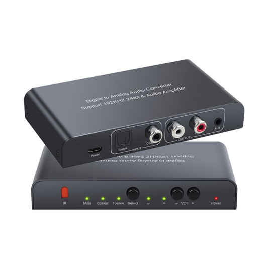 NÖRDIC SGM-134 Audio converter digitaal naar analoog, SPDIF, Coaxiale Toslink naar analoge L / R, Met afstandsbediening, Zwart