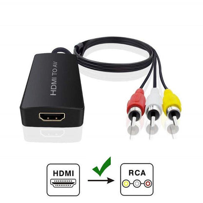 NÖRDIC SGM-137 HDMI to AV Video Converter, 3 RCA AV CVBS -With audio, 720p / 1080p, 1 meter, Black