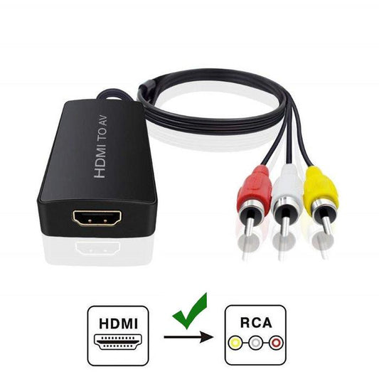 NÖRDIC SGM-137 HDMI naar AV Video omzetter, 3 RCA AV CVBS -Met audio, 720p / 1080p, 1 meter, Zwart