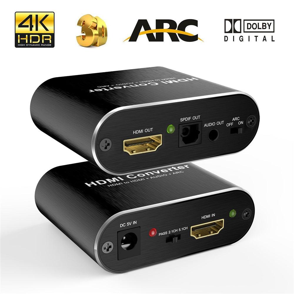 NÖRDIC SGM-138 HDMI Audio extractor HDMI to HDMI, Toslink, 4K 60Hz, Black
