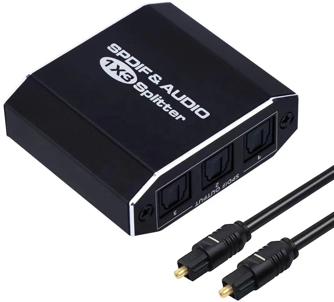 NÖRDIC SGM-144 SPDIF Digital Optical Audio Switch, 3 to 1, TOSLINK Cable - Black
