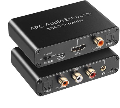 NÖRDIC SGM-176 HDMI Audio extractor ARC - DAC converter - 2xRCA - SPDIF - 3.5mm Audio - Black
