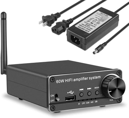 NÖRDIC SGM-181 Digital audio to analog converter - Bluetooth 5.0 - Toslink, AUX and USB - Amplifier - Black