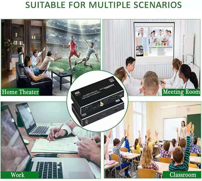 NÖRDIC SGM-190 HDMI splitter 1 naar 2 - 4K60Hz - Toslink, Coax, 3,5mm audio - Zwart