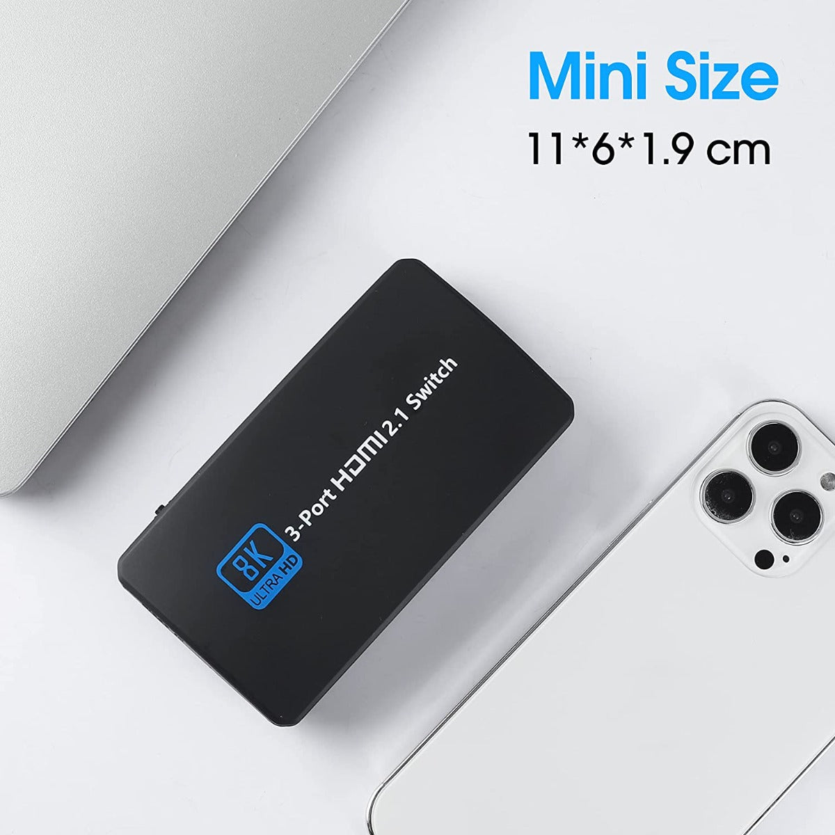 NÖRDIC SGM-207 HDMI 2.1 switch 3 to 1 - 8K60Hz - 48Gbps - Black