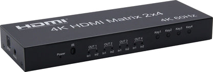 NÖRDIC SGM-211 - HDMI Switch - 2 In 4 Out - 4K60Hz - Audio Extractie - 6Gbps Data - 18Gbps Bandbreedte - LPCM 7.1 - Zwart