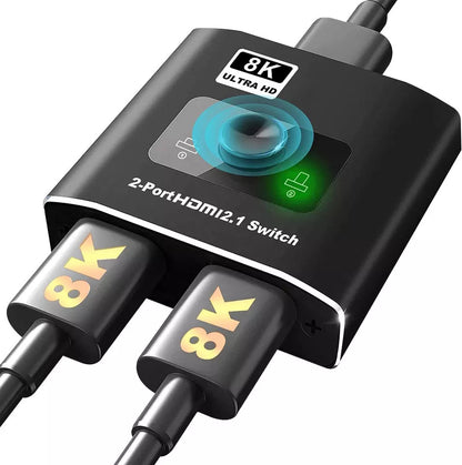 NÖRDIC SGM-214 HDMI Switch 2 naar 1 - 8K60Hz - Ultra HD - HDMI2.1 - Zwart