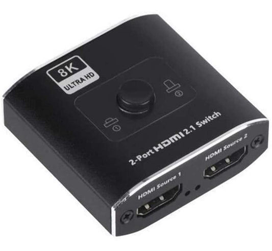 NÖRDIC SGM-214 HDMI Switch 2 naar 1 - 8K60Hz - Ultra HD - HDMI2.1 - Zwart