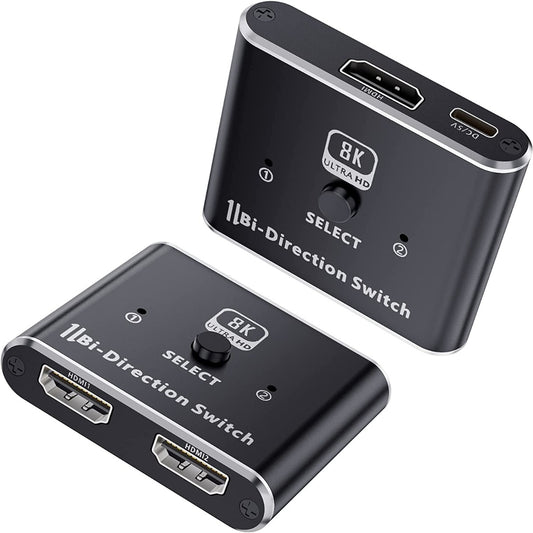 NÖRDIC SGM-215 HDMI Switch 2 naar 1 - 4K120Hz - Splitter 1 naar 2 - 48Gbps - Zwart
