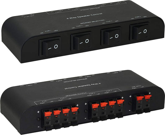 NÖRDIC SGM-222 Luidspreker schakelaar - Voor 4 Luidsprekers - Zwart