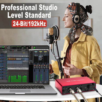 NÖRDIC SGM-226 USB Audio-interface - 2e Generatie - 2i2 - 24bit - 192kHz - Rood