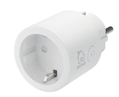DELTACO SMART HOME SH-P01, WiFI stopcontact, timer, 1xCEE, Google Home, Amazon Alexa, Wit