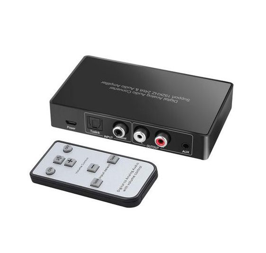 NÖRDIC SGM-108 Digitaal naar analoog audio omzetter, 3,5 mm AUX-uitgang, met afstandsbediening, Zwart