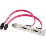 DELTACO SATA-32, SATA - SATA connection bracket, double connection adapter, 30cm