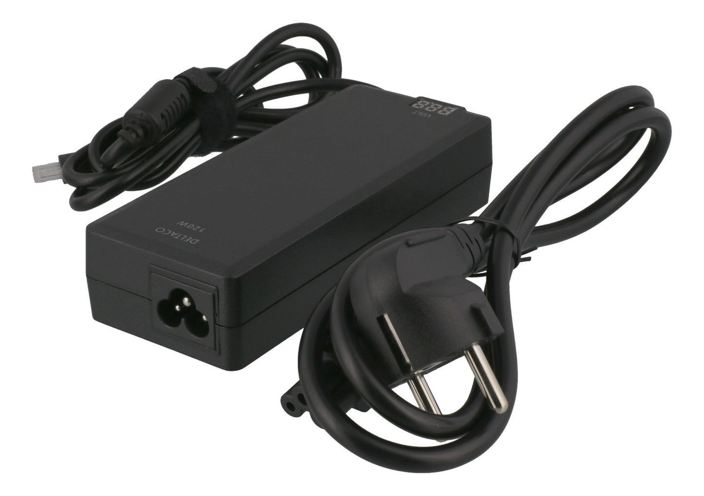 DELTACO SMP-120WD, Universele Oplader voor Laptops, LED-display, autospanning, diverse connectoren, zwart