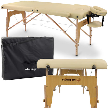 Massagetafel M12L Beige - 70cm breed - tweedelig