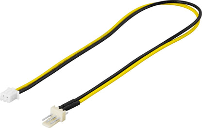 DELTACO SSI-23, 3-pin 2-pin black, Yellow cable adapter/extension piece