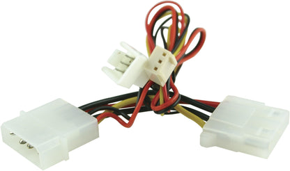 DELTACO SSI-34A, 2x 3-pin 2x 4-pin zwart, Rood, Geel kabeladapter/verloopstukje