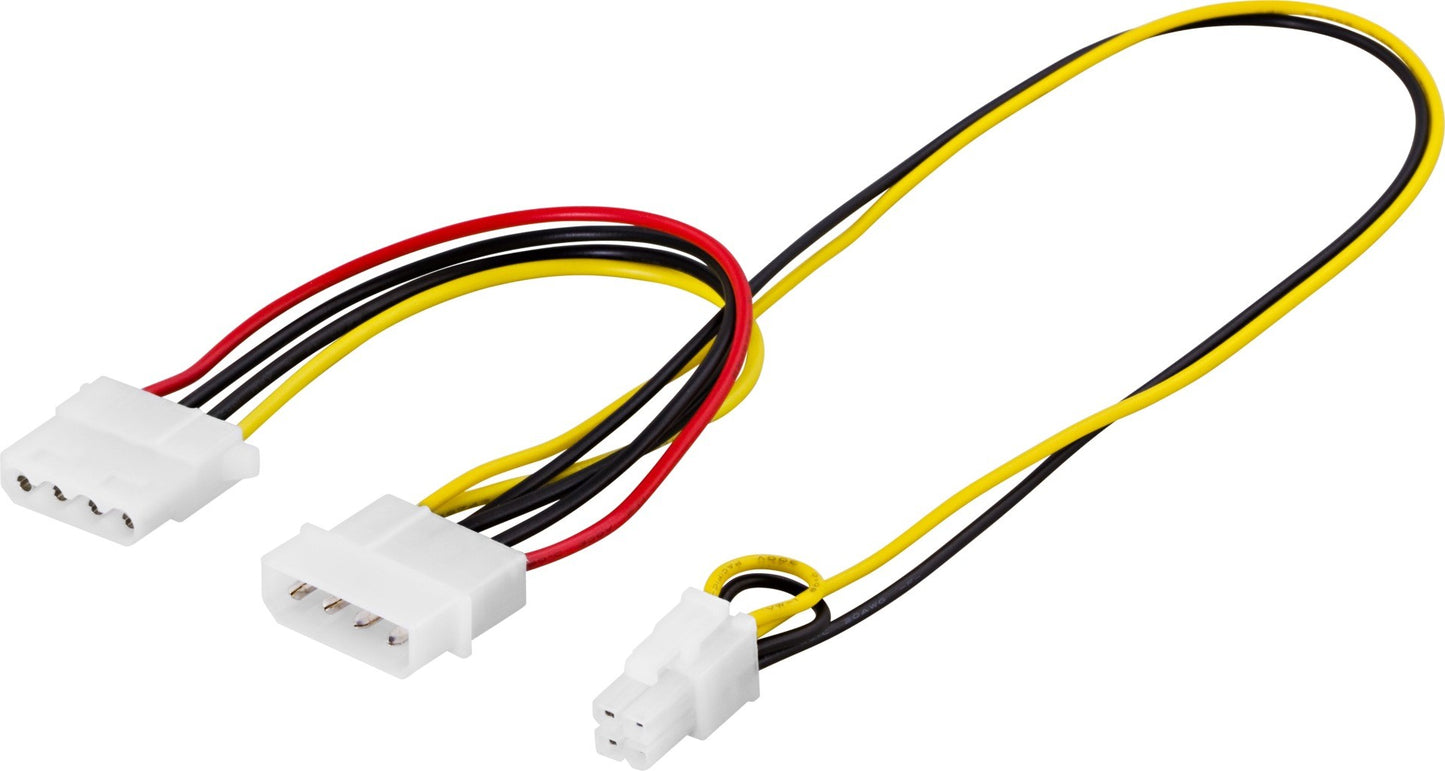 DELTACO SSI-35, 4-pin ATX12V 2 x 4-pin black, Red, White, Yellow cable adapter/extension piece
