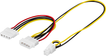 DELTACO SSI-35, 4-pin ATX12V 2 x 4-pin black, Red, White, Yellow cable adapter/extension piece