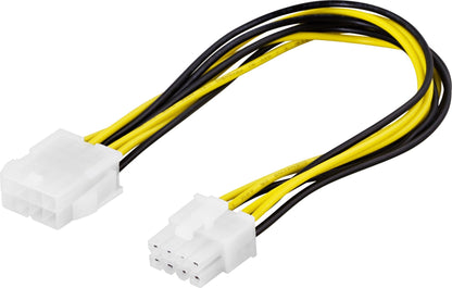 DELTACO SSI-42, 8-pin EPS12V 8-pin EPS12V zwart, Wit, Geel kabeladapter/verloopstukje