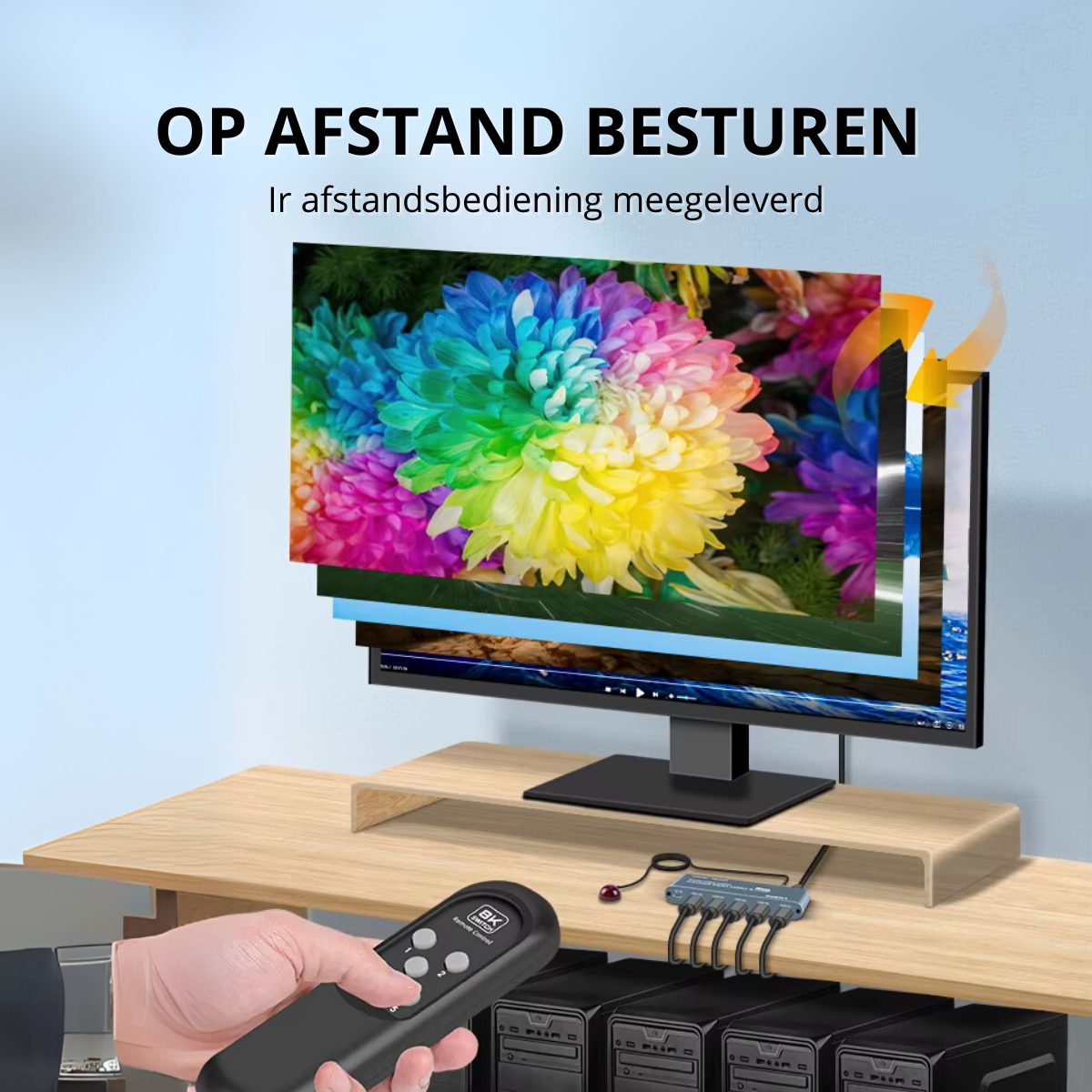 Delmark 5 naar 1 HDMI 2.1 Switch - 8K/60Hz - Aluminium Behuizing - IR Afstandsbediening - 5 apparaten op 1 Monitor