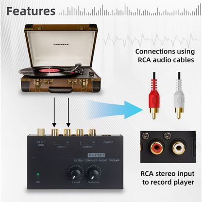 Delmark Phono Preamp - Voorversterker voor Platenspelers