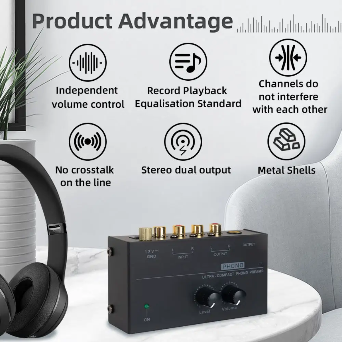 Delmark Phono Preamp - Voorversterker voor Platenspelers