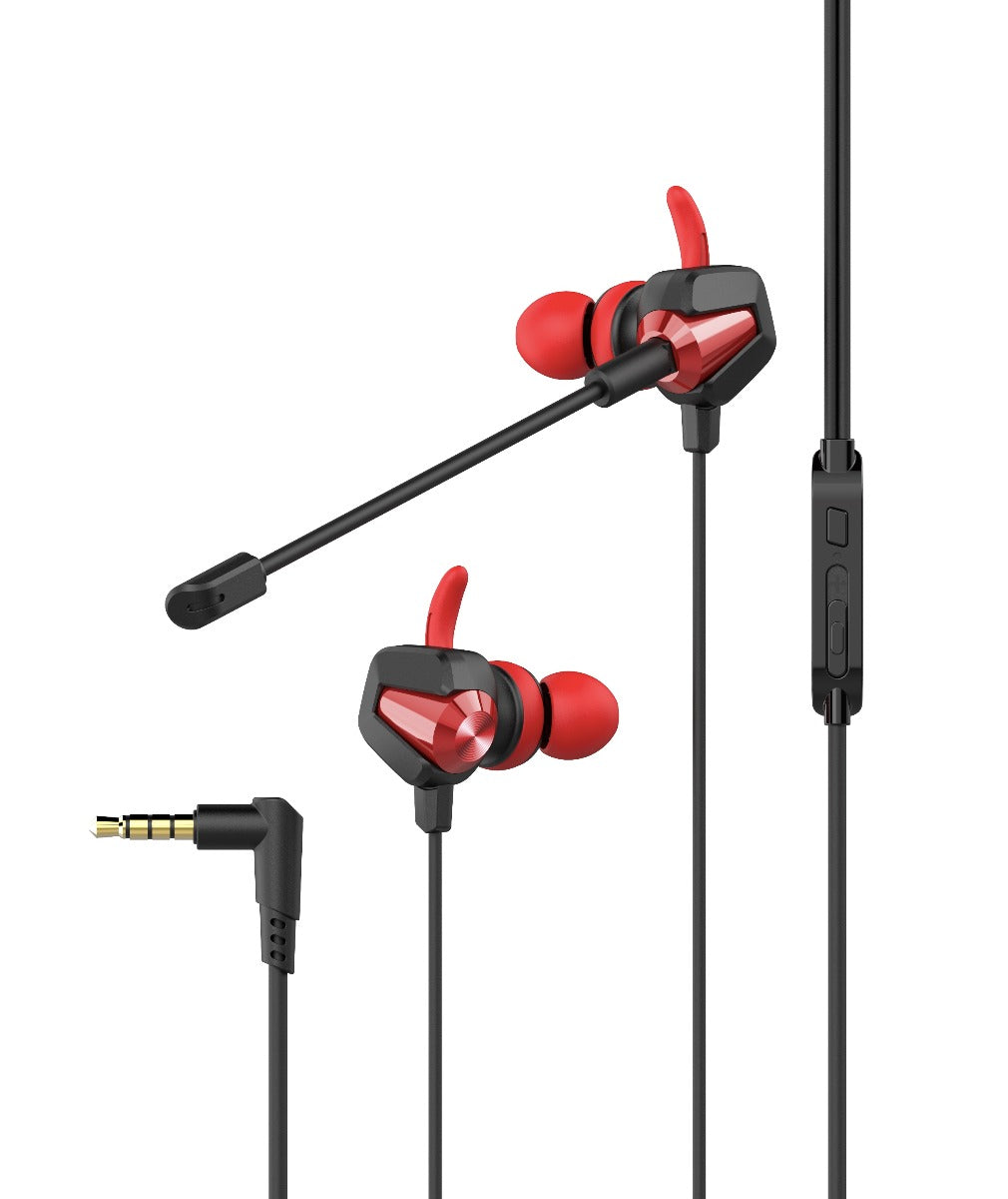 NÖRDIC HSL-001 In-ear oordopjes - Microfoon & Control button - Rood