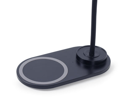 Gembird TA-WPC10-LED-01 Bureaulamp - Met draadloze oplader Qi - USB - 10W - LED - Zwart