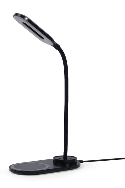 Gembird TA-WPC10-LED-01 Bureaulamp - Met draadloze oplader Qi - USB - 10W - LED - Zwart