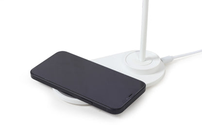 Gembird TA-WPC10-LED-01-W Bureaulamp - Met draadloze oplader Qi - USB - 10W - LED - Wit