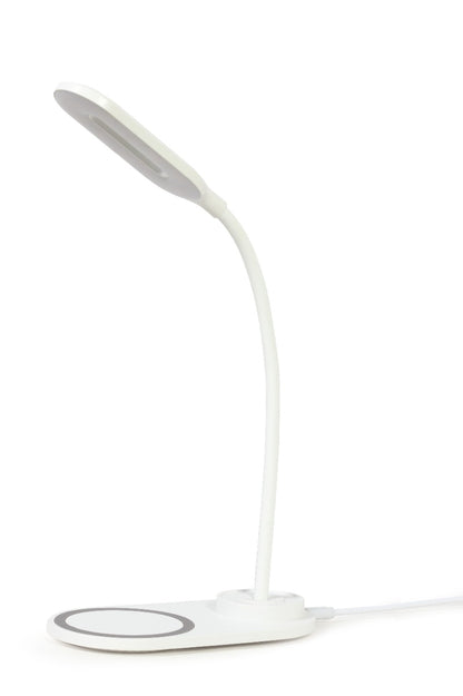 Gembird TA-WPC10-LED-01-W Bureaulamp - Met draadloze oplader Qi - USB - 10W - LED - Wit