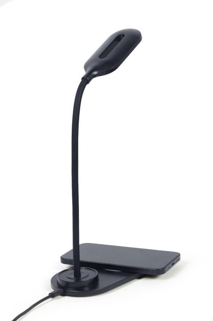 Gembird TA-WPC10-LED-01 Bureaulamp - Met draadloze oplader Qi - USB - 10W - LED - Zwart