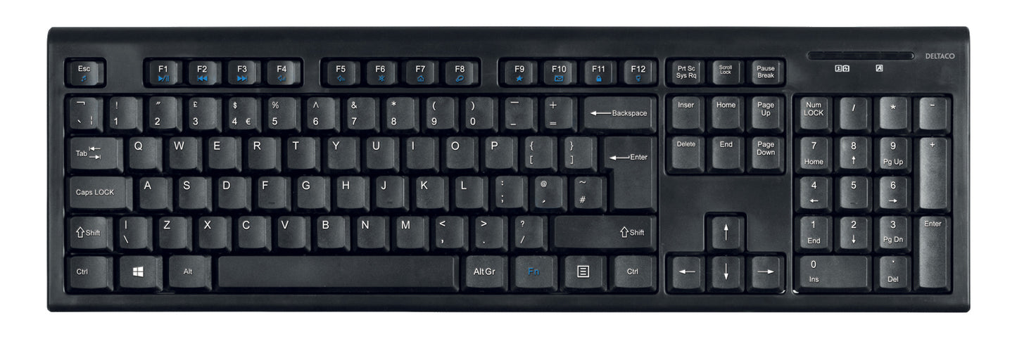 DELTACO TB-122-UK Draadloze toetsenbord - 2,4GHz - Zwart