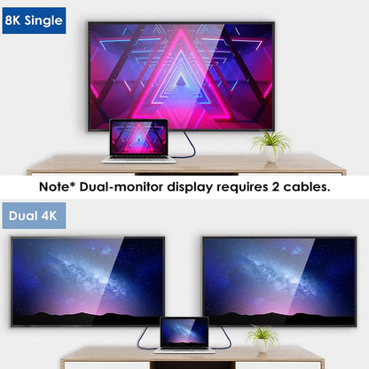 NÖRDIC TB4-302 Thunderbolt 4 USB-C - 40 Gbps - 100 W opladen - 8K video compatibel met USB 4 - Thunderbolt 3 - 3m - Rood