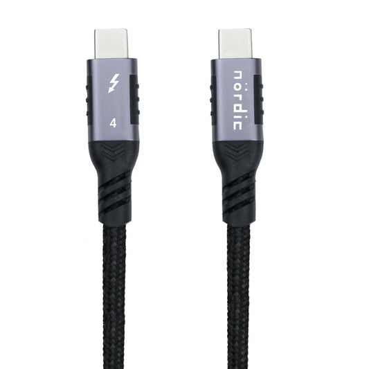 NÖRDIC TB4-251 USB-C Cable - Thunderbolt 4 - 40Gbps - 100W PD - 8K - USB4 - Thunderbolt 3 - 2.5m - Black