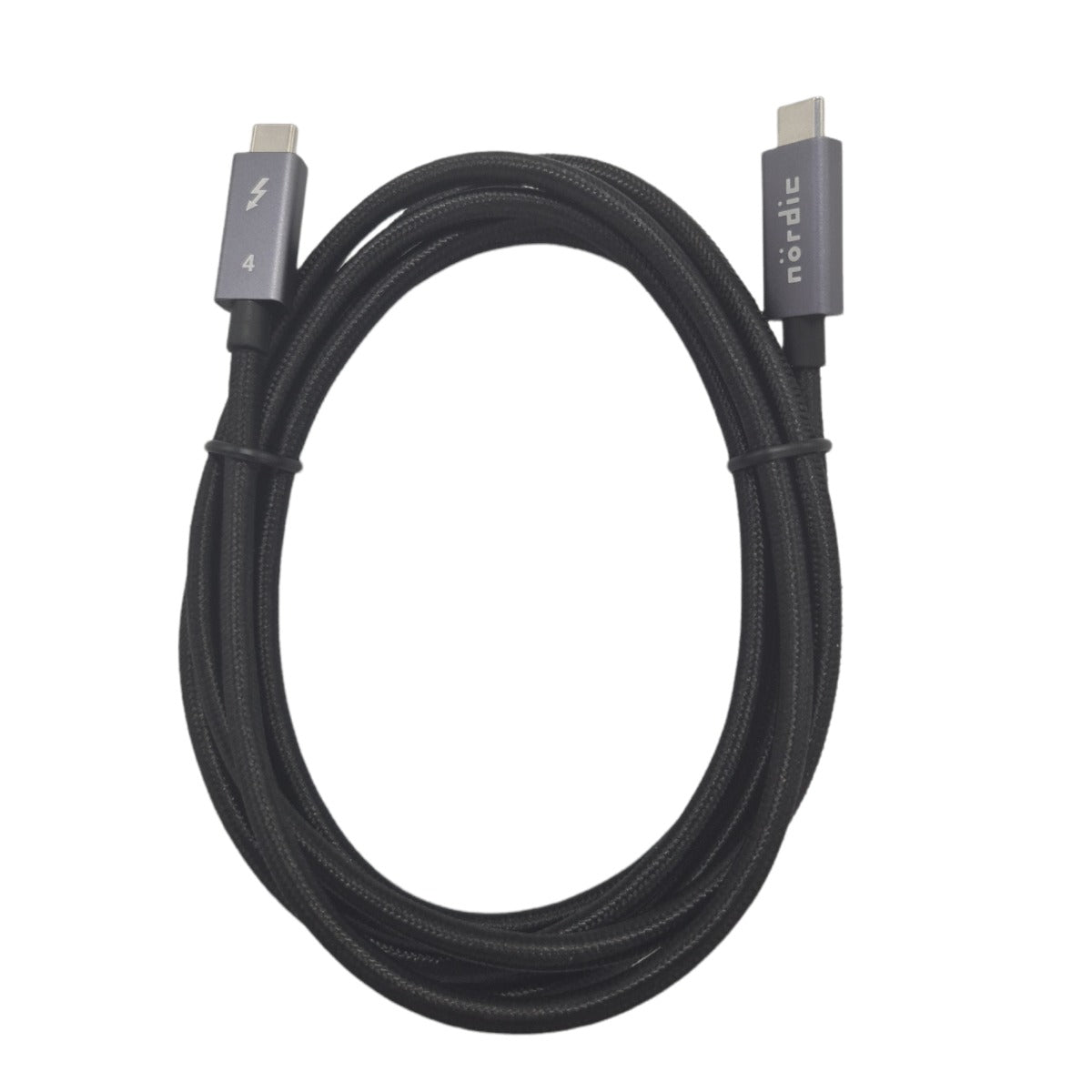 NÖRDIC TB4-051 - Thunderbolt 4 USB-C Cable - Active Cable - 40Gbps Data - 100W PD - 8K Video - Backwards Compatible - 50cm - Black