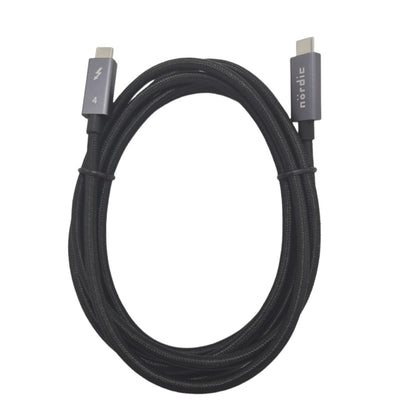 NÖRDIC TB4-151 - Thunderbolt 4 USB-C Kabel - Actieve Kabel - 40Gbps Data - 100W PD - 8K Video - Backwards Compatible - 1.5m - Zwart