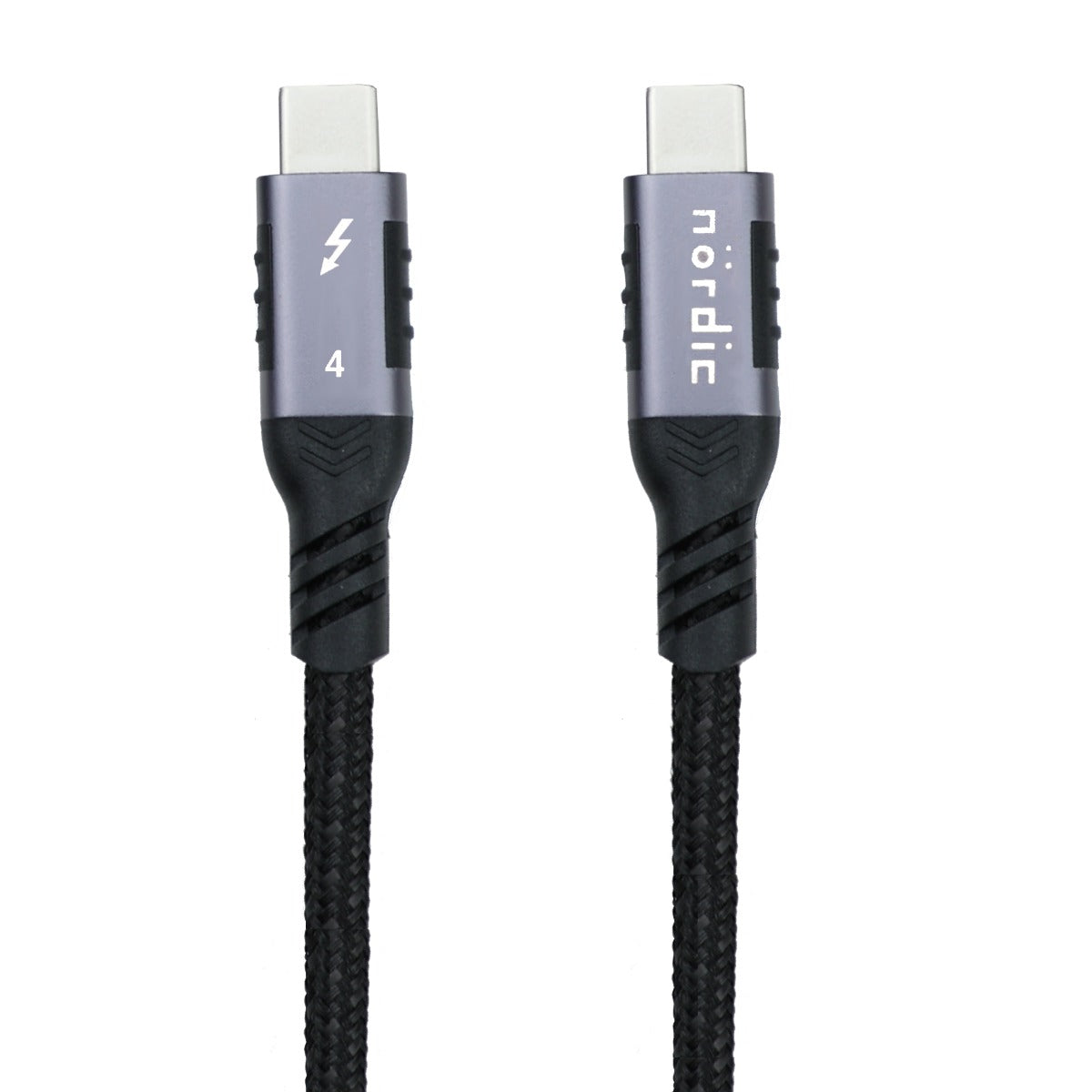 NÖRDIC TB4-151 - Thunderbolt 4 USB-C Kabel - Actieve Kabel - 40Gbps Data - 100W PD - 8K Video - Backwards Compatible - 1.5m - Zwart