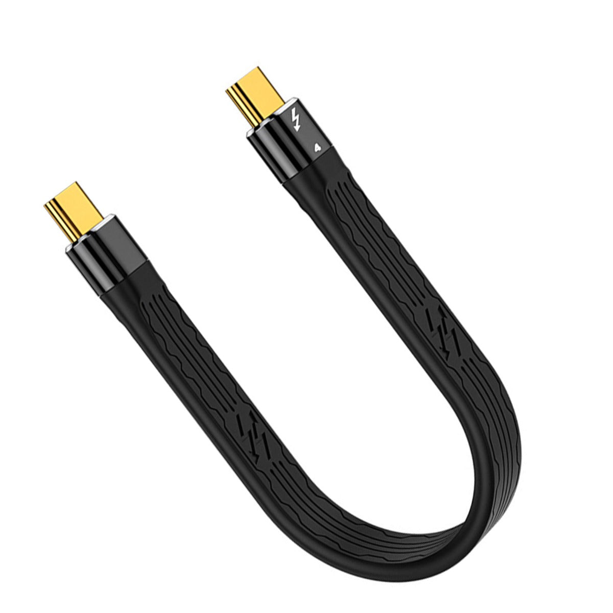 NÖRDIC TB4-014 USB-C Cable - Thunderbolt 4 - 40Gbps - 8K60Hz - PD 100W - Thunderbolt 3 &amp; USB4 - 14cm - Black