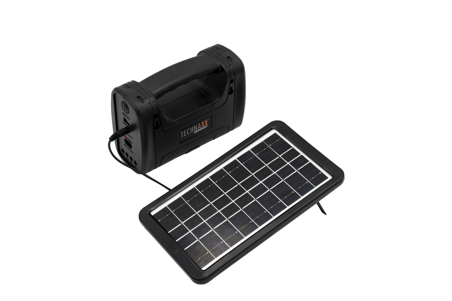 Technaxx TX-199 Solar Power Kit - 3W - Rechargeable - 5 Meter Cable - Black