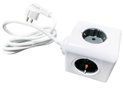 Technaxx TX-195 Powercube met USB - 4 x Schuko - 230V - USB-A, USB-C - Wit