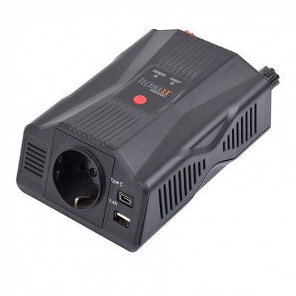 Technaxx TE24 Omvormer 300W  - USB-A  - USB-C  - Zwart