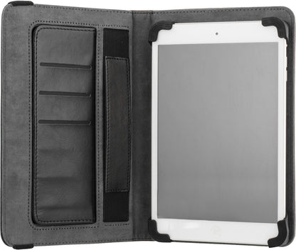 STREETZ TPF-1206 Universal Tablet Cover for 7-8", Card Holders, Handle, Black / Brown