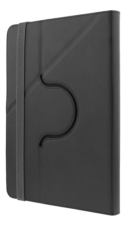 DELTACO TPF-1220, Universele tablet cover, 9 / 10.1", geïntegreerde standaard, 360 graden draaibaar, zwart