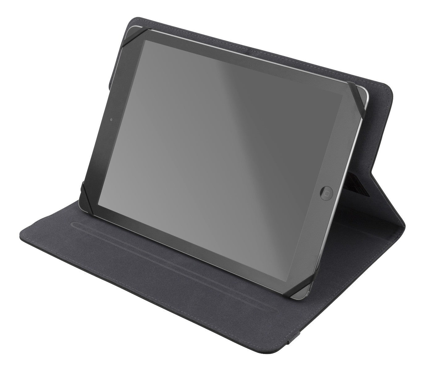 DELTACO TPF-1220, Universele tablet cover, 9 / 10.1", geïntegreerde standaard, 360 graden draaibaar, zwart