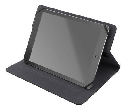 DELTACO TPF-1220, Universele tablet cover, 9 / 10.1", geïntegreerde standaard, 360 graden draaibaar, zwart