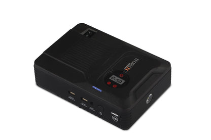 Technaxx TX-219 - 4 in 1 Multifunctionele Accustarter, Compressor en Powerbank - 14000mAh Batterij - LED lamp - 3.5Bar Compressor - USB uitgangen - Zwart