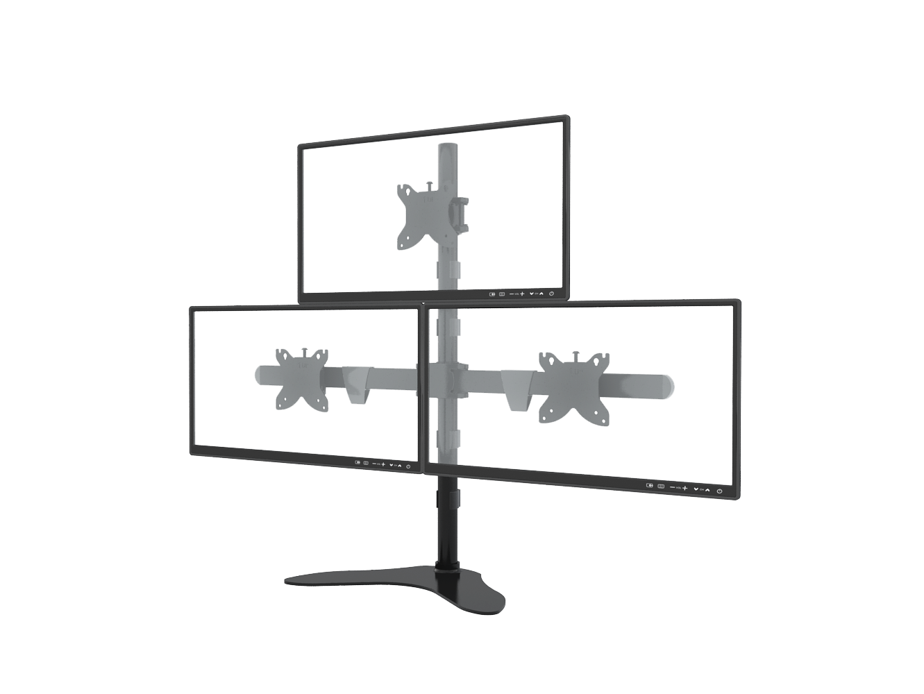 Verticale Verstelbare Bureausteun U3 (Triple monitoren steun)